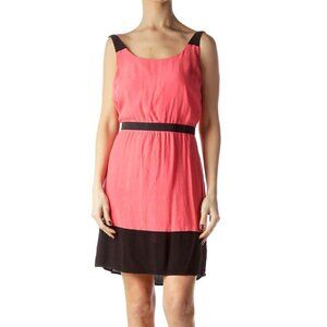 LOFT Coral Pink and Black Day Dress